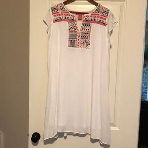 Catherine MaLandrind white embroidered tunic dress